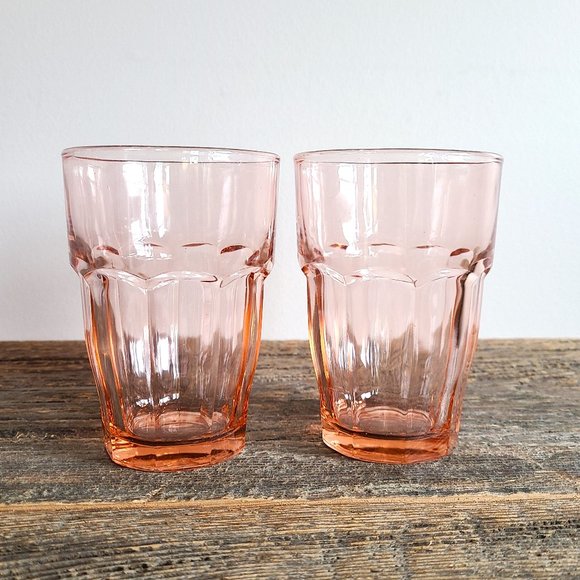 Bormioli Rocco Other - Pair of Bormioli Rocco pink tempered glass glasses.